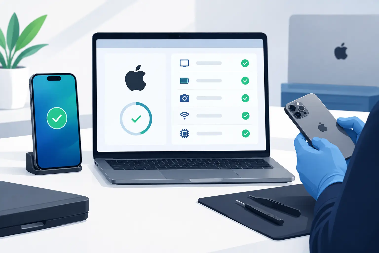 Hodnotenie Apple diagnostiky pred opravou